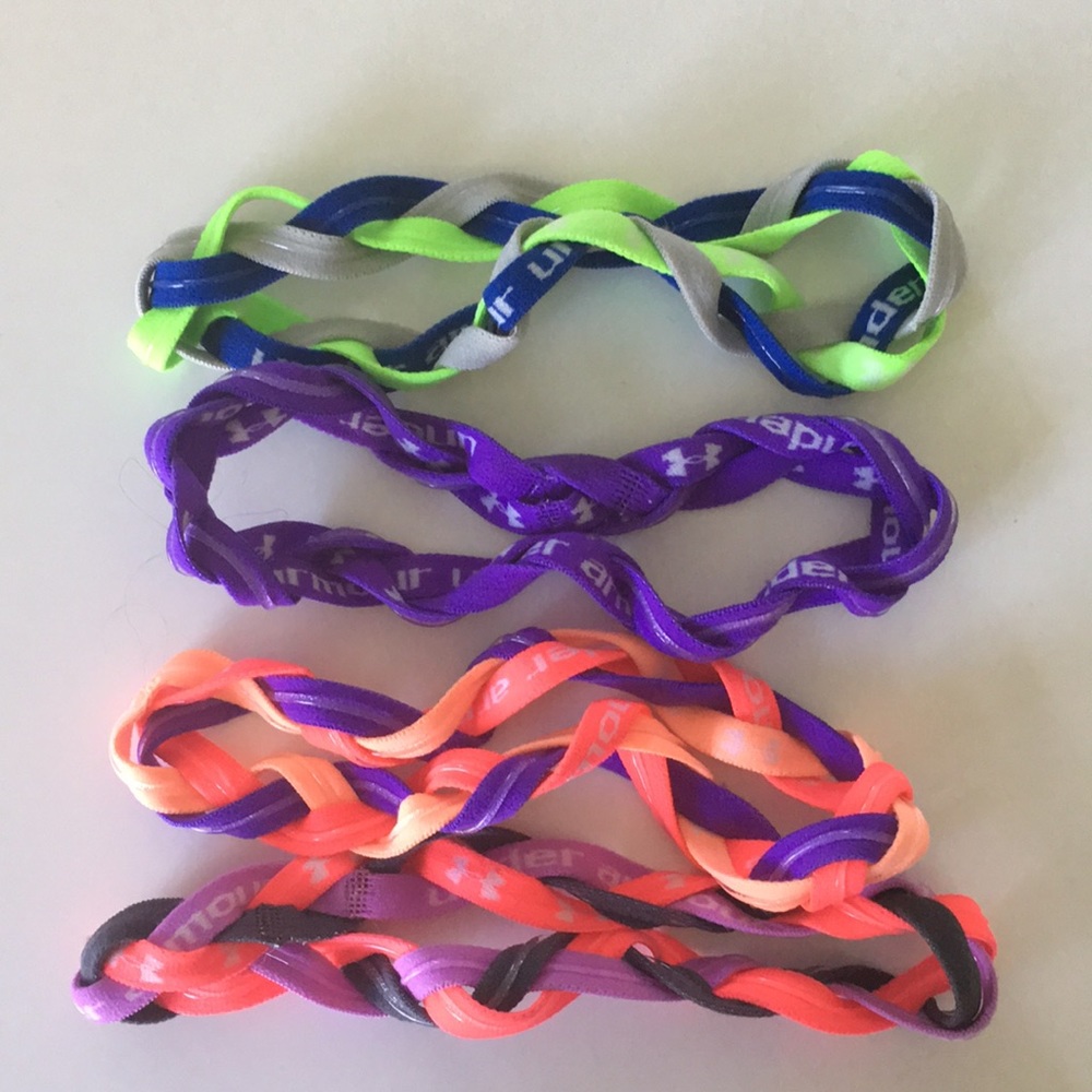 4 under armour headbands w/ silicone grips on back